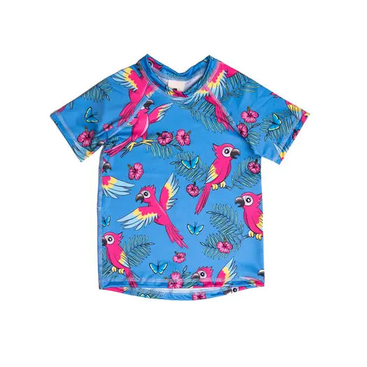 Mullido blue parrot swim T-shirt