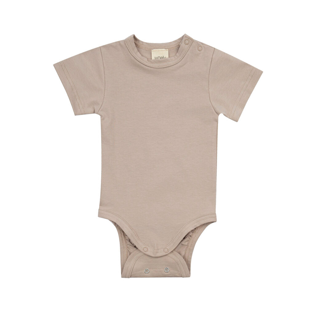 Wooly organic body met korte mouwen brown