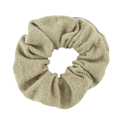 Wooly organic scrunchie terry groen