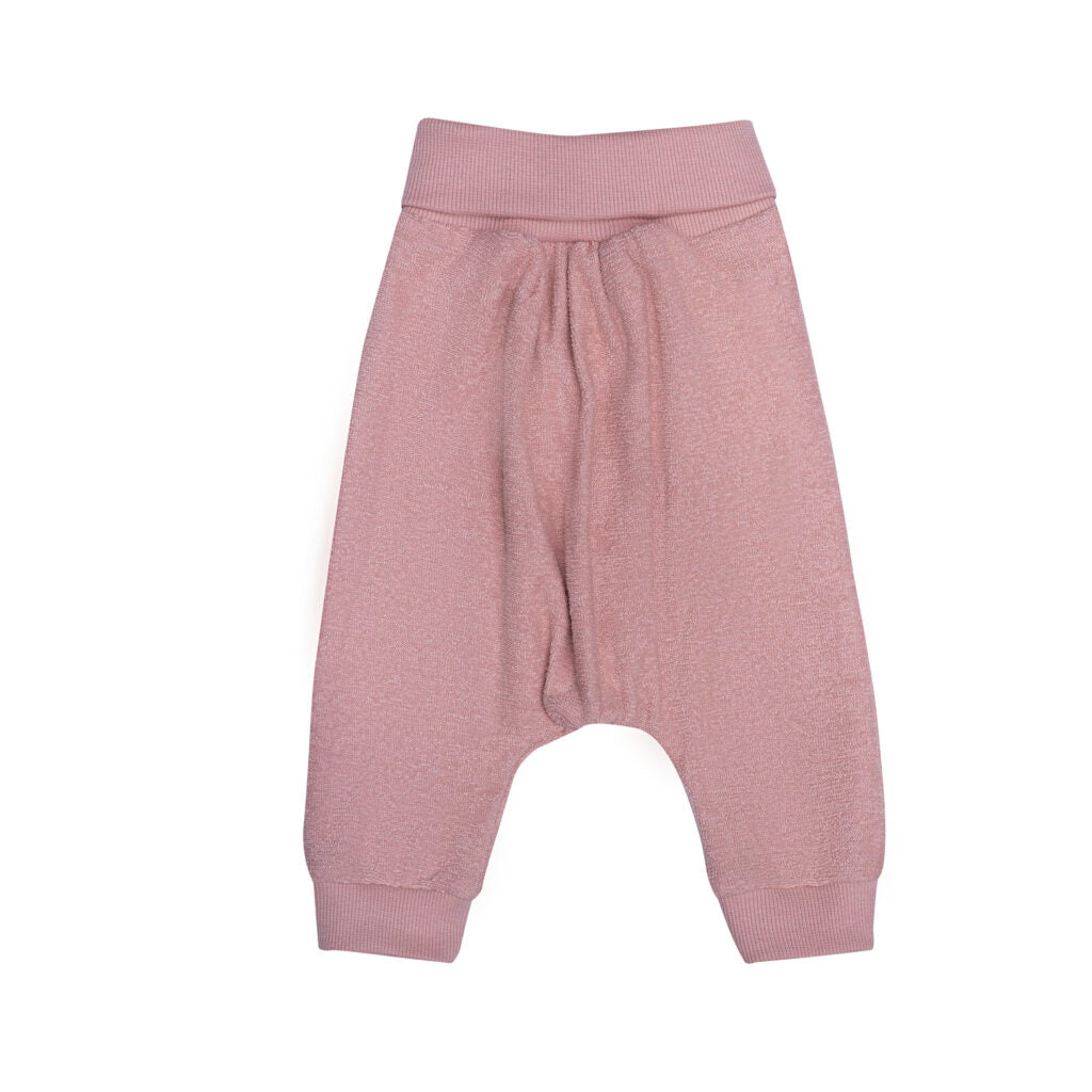 broekje voor baby in teddystof roze