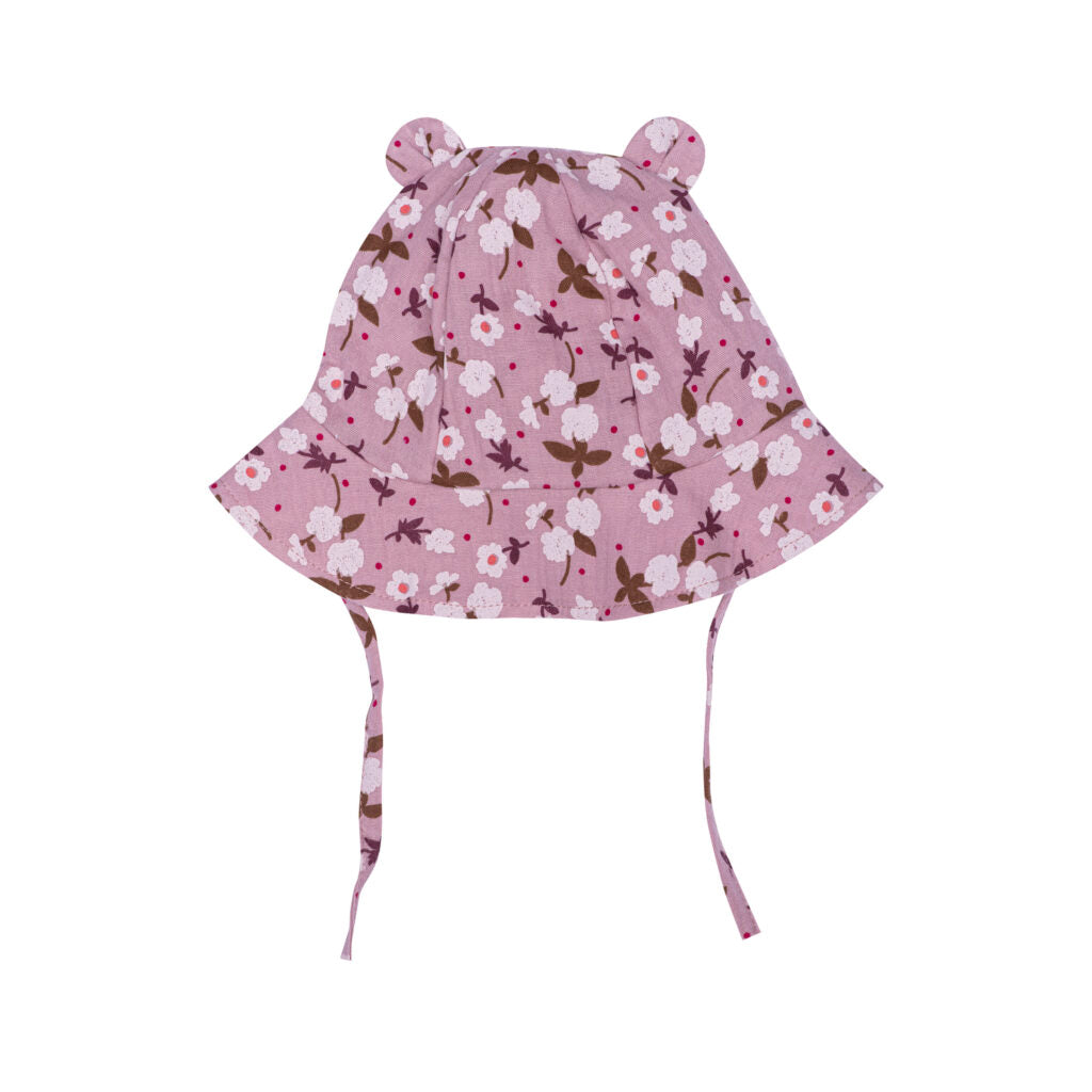 Wooly muslin sun hat flower