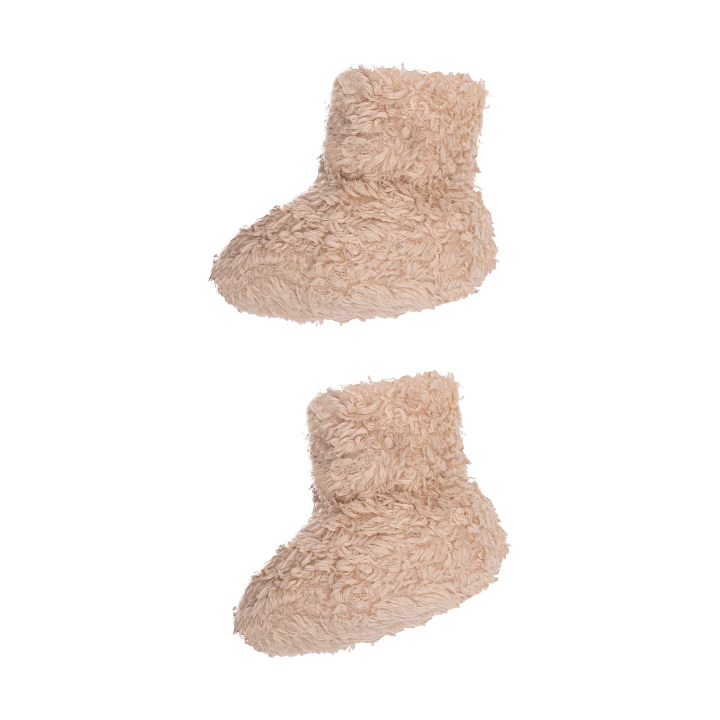 Wooly organic plush booties merino wol beige