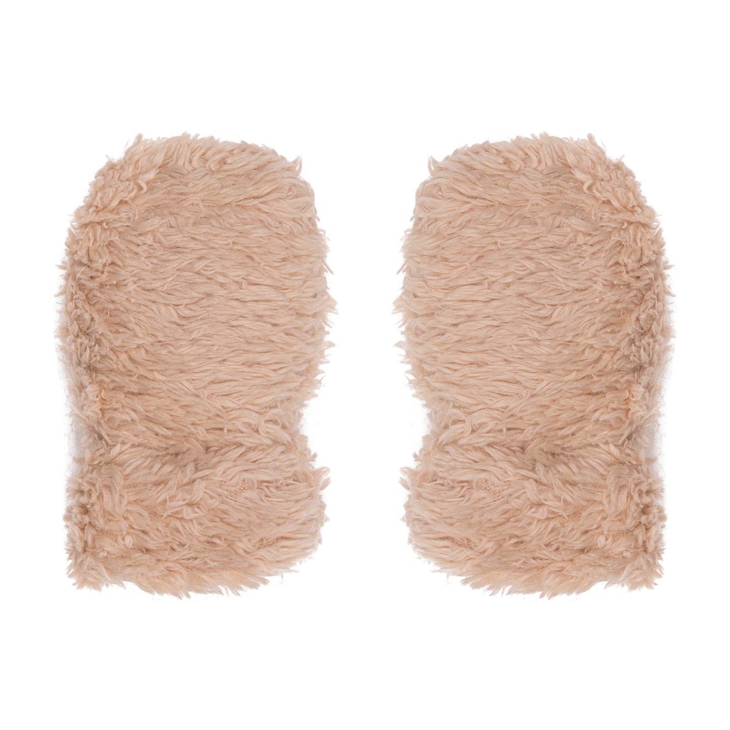 Wooly organic wantjes fluffy beige