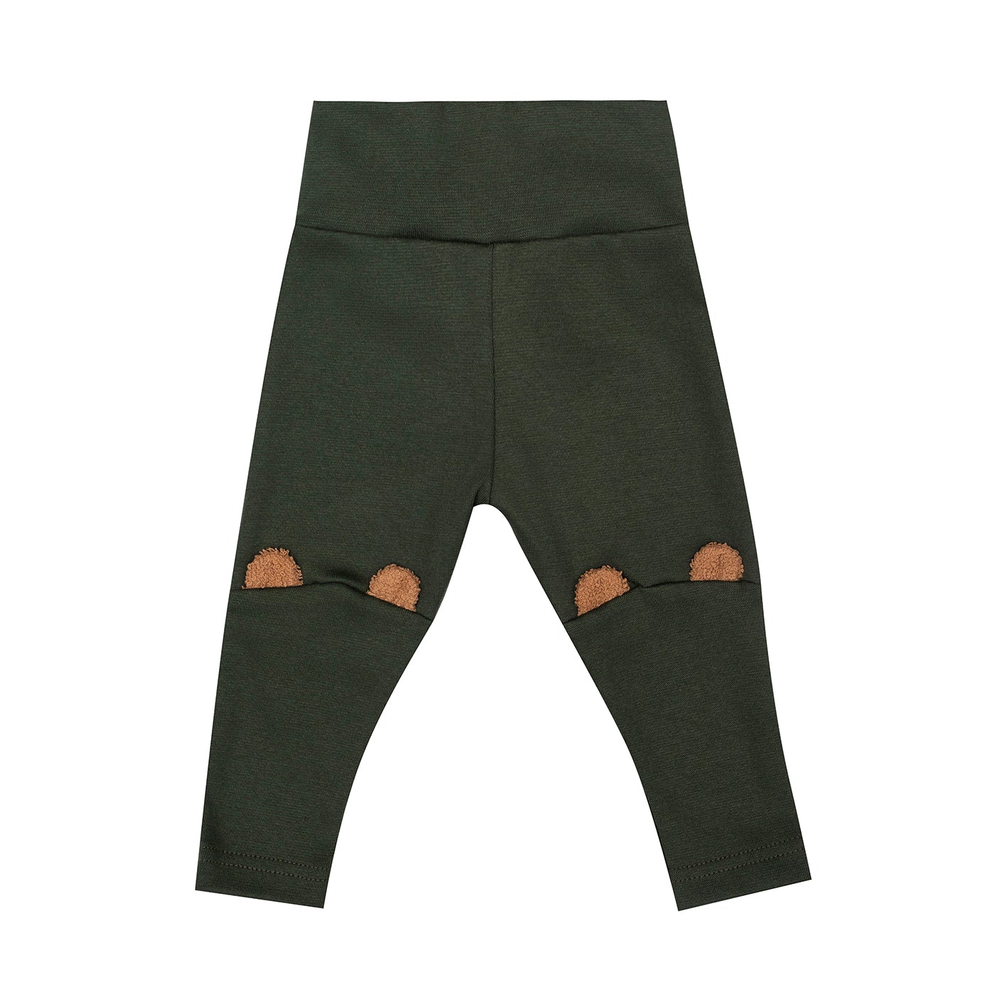 Wooly organic legging with teddy ears green