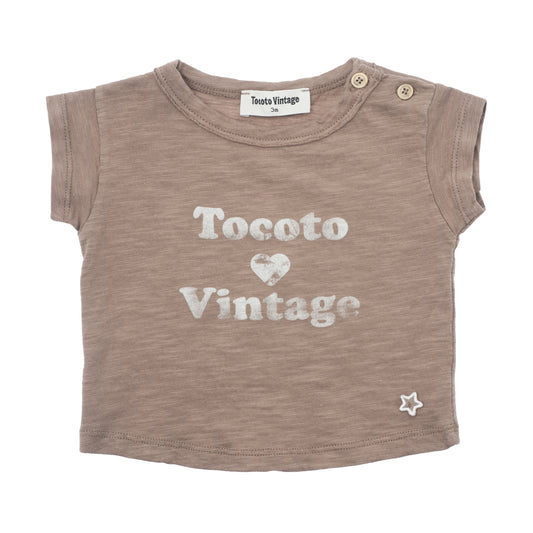 Tocoto vintage BABY VINTAGE LOVERS T-SHIRT BROWN