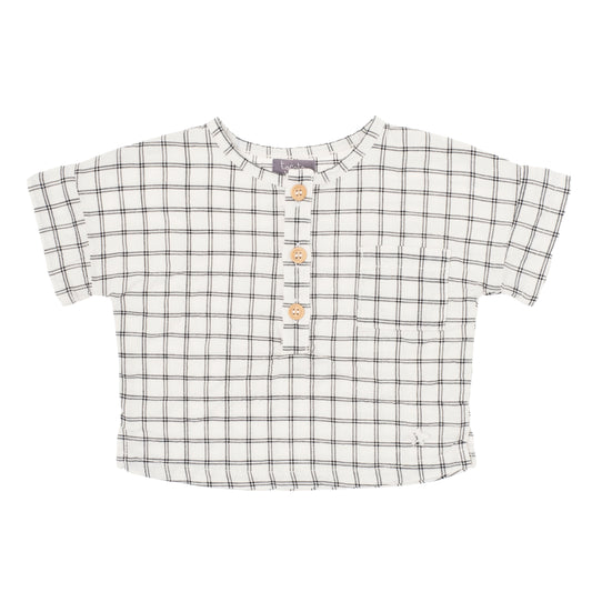 Tocoto vintage BABY CHEKED SHIRT WITH POCKET