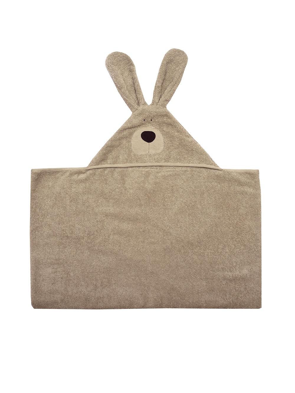 Wooly organic baby konijntjes badhanddoek met kap