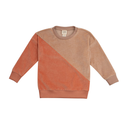 Wooly organic velours sweater orange