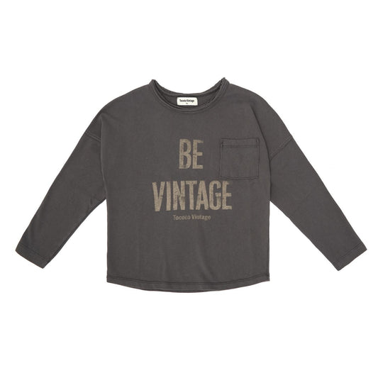 T-shirt met lange mouwen en "Be vintage" opschrift