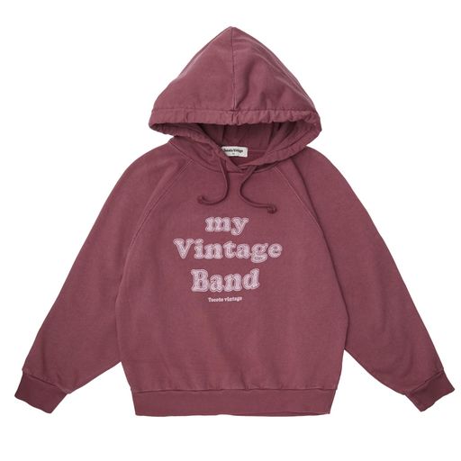 hoodie in bordeaux met opschrift my vintage band