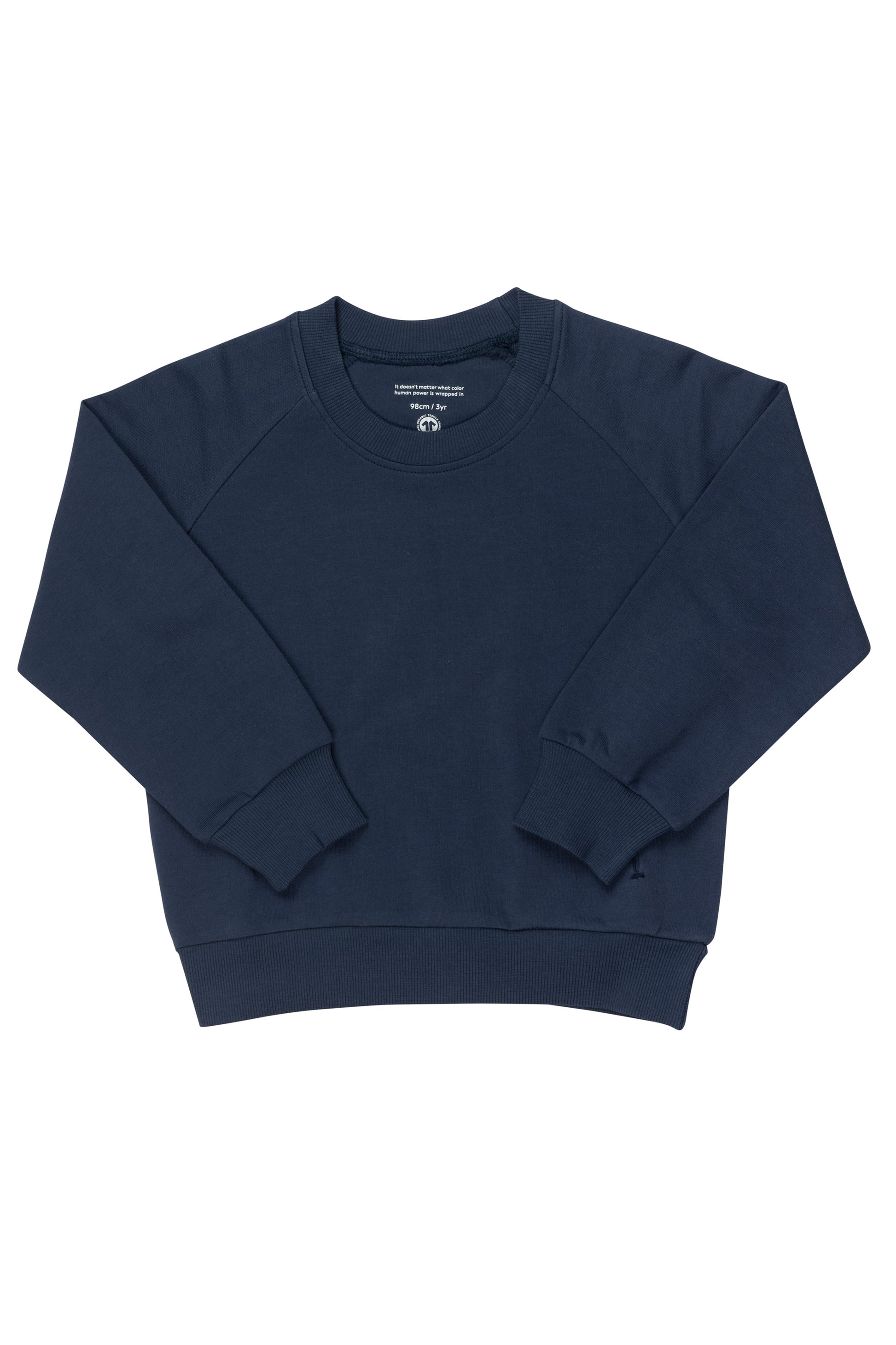sweater trui blauw Copenhagen colors 100% organisch katoen fairtrade gemaakt babykleding duurzame kinderkleding sustainable kids clothing